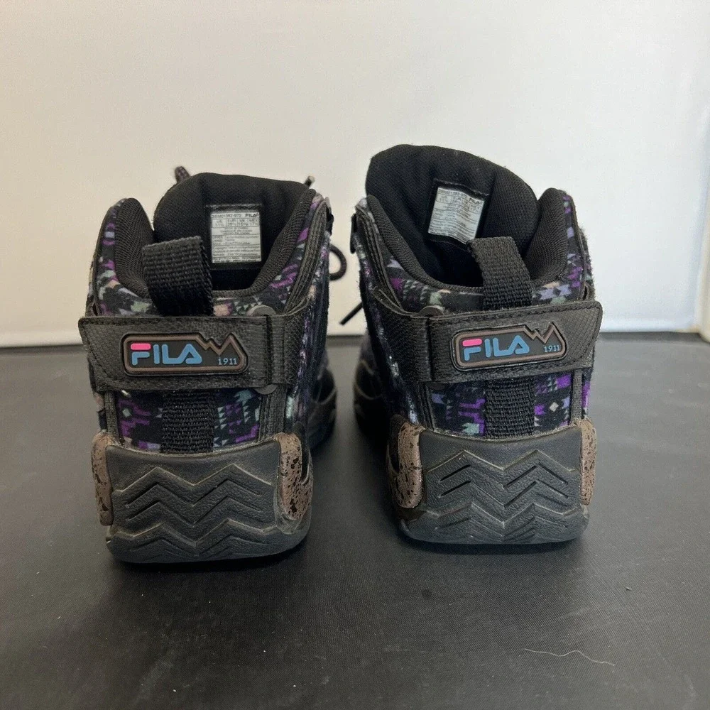 Kids Fila Grant Hill 2 Outdoor Black Popcorn Aztec Print 11.5 3BM01382-972 Chrty